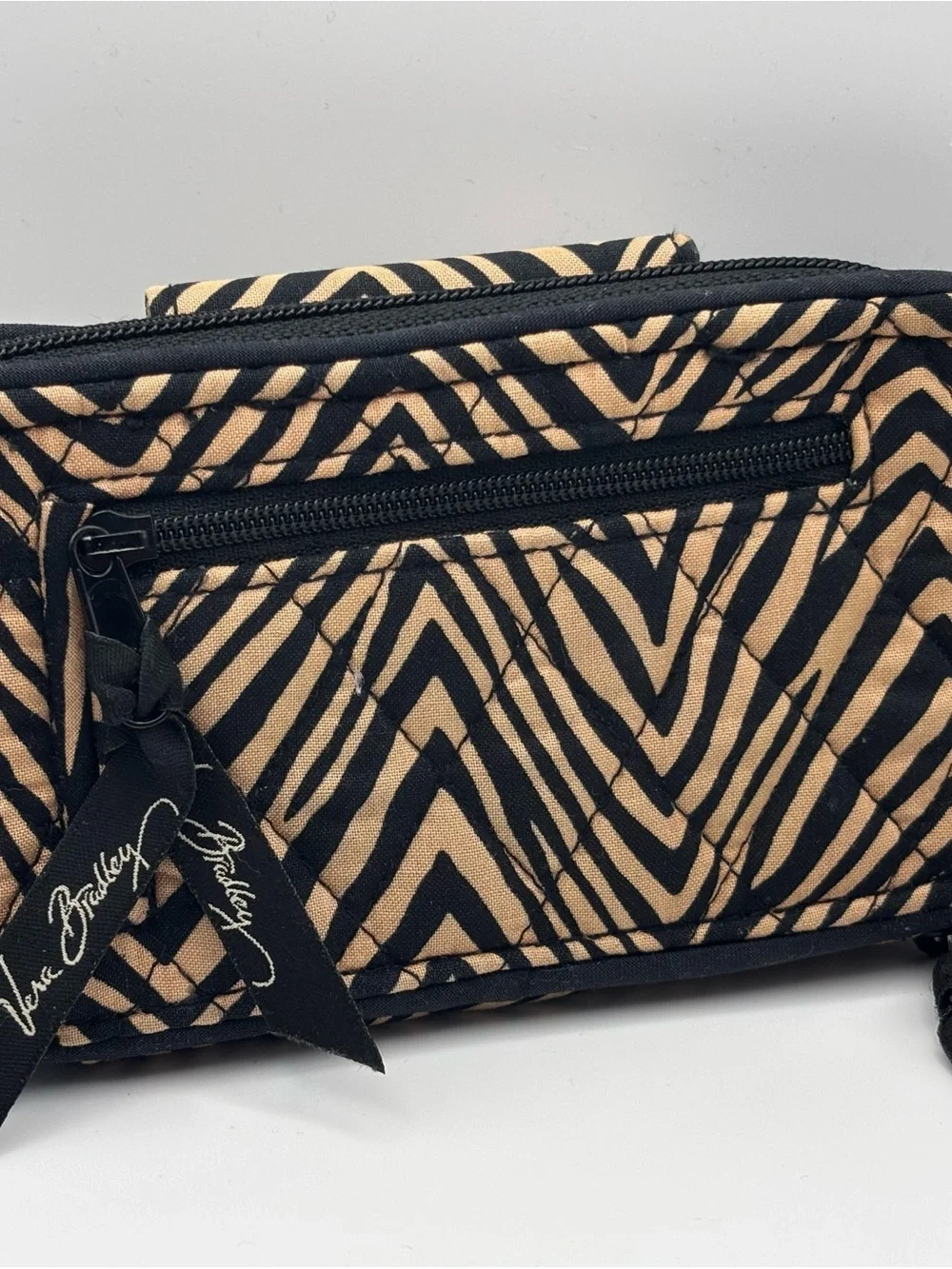 Vera Bradley Zebra-Print Quilted Smartphone Zip-Around Wallet - Black & Tan - Picture 5 of 6